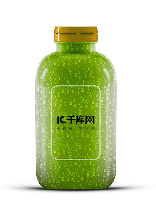 绿色透明包装瓶子样机