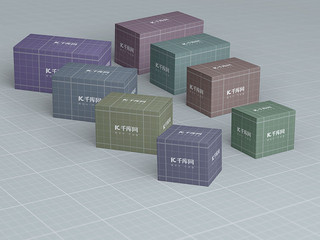 纸盒展示样机海报模板_各种规格包装盒子展示样机模版