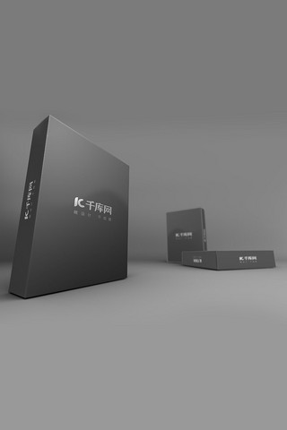 黑色纸盒系列包装展示样机