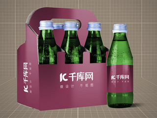 饮料包装海报模板_玻璃瓶饮料包装展示样机