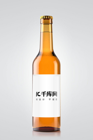玻璃瓶酒瓶海报模板_啤酒包装展示模版样机