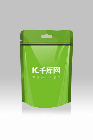 绿色清新塑料包装袋展示样机