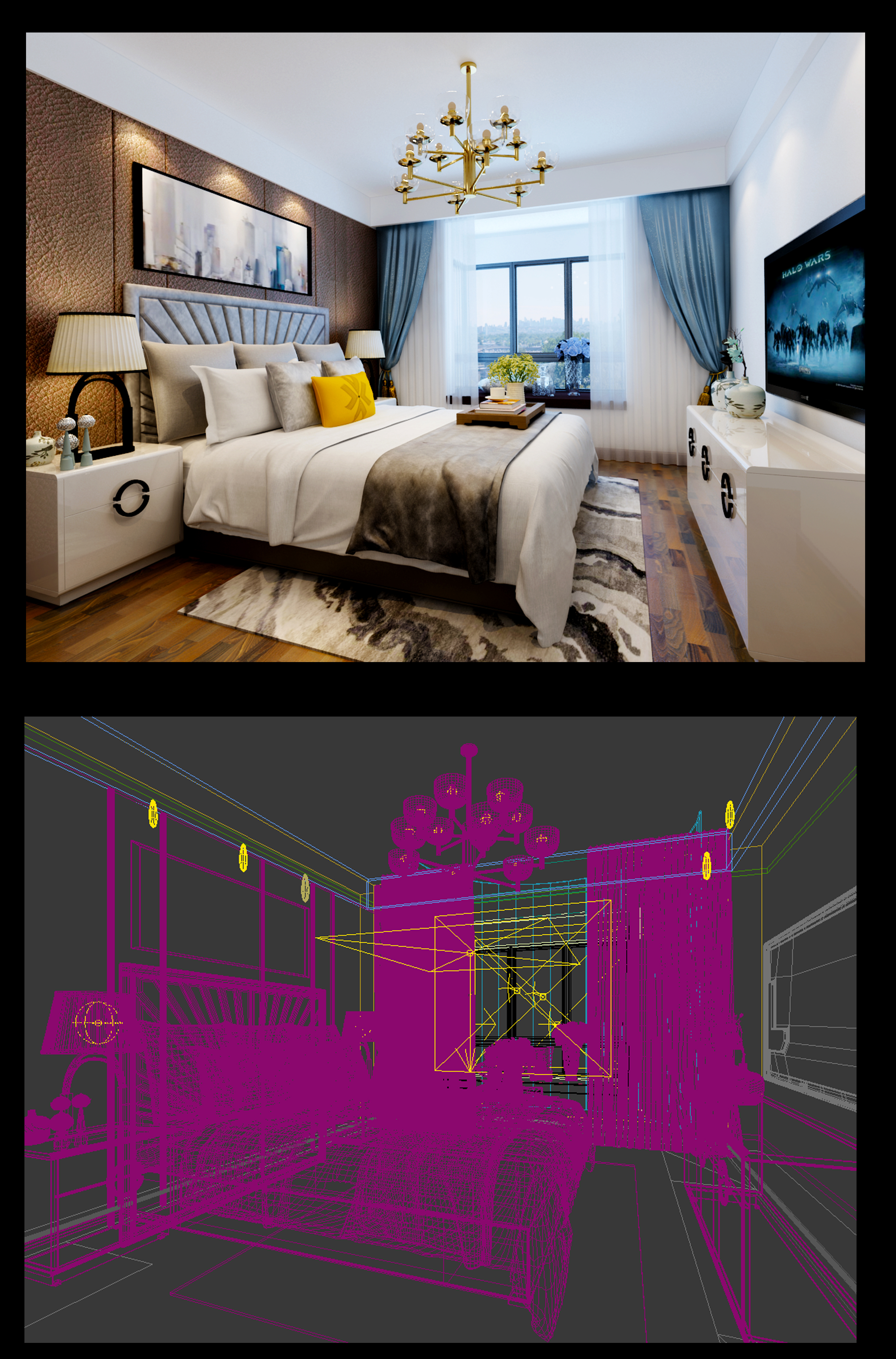 现代风格卧室效果图设计图片