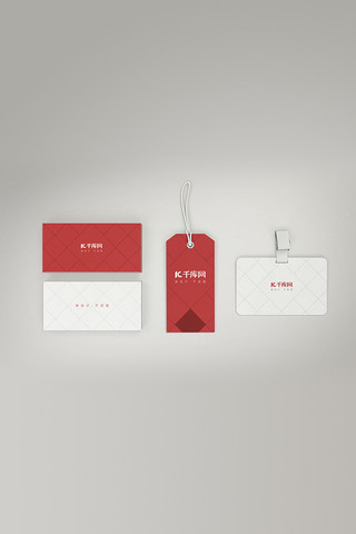 中国风名片卡片海报模板_红色品牌VI样机