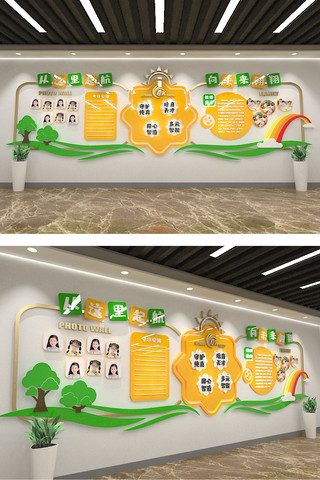幼儿园海报模板_创意卡通班级学校幼儿园早教校园文化墙形象墙