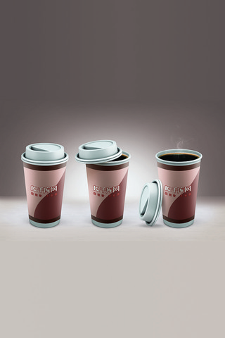 时尚咖啡塑料杯贴图样机