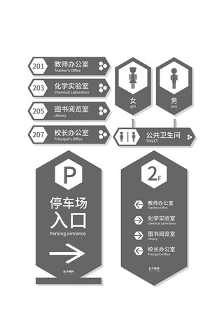 人形指引海报模板_个性学校门牌VI导视系统标识