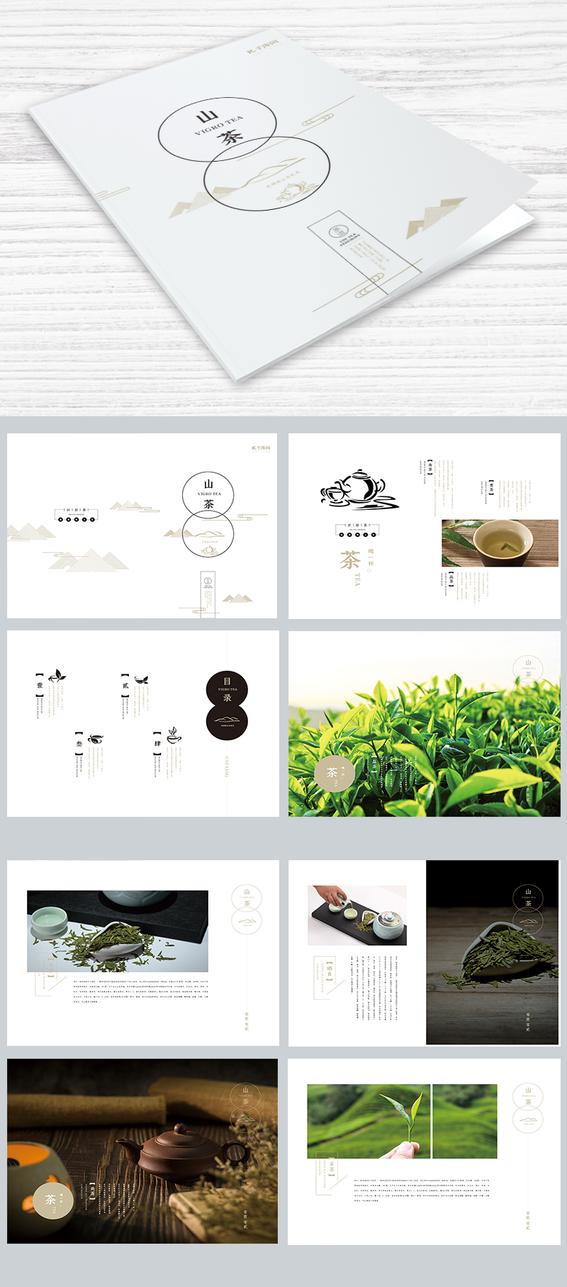 简约中国风创意茶叶画册图片