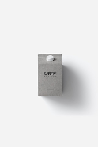 纸质包装设计模板牛奶盒灰色简约样机