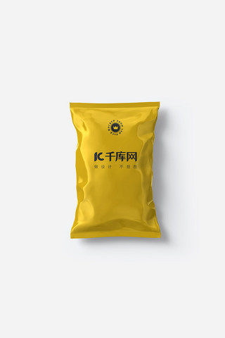 茶叶包装袋海报模板_包装袋设计模板塑料包装黄色 创意样机