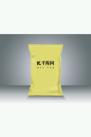 黄色样机海报模板_包装袋展示模板膨化食品黄色简约风格样机