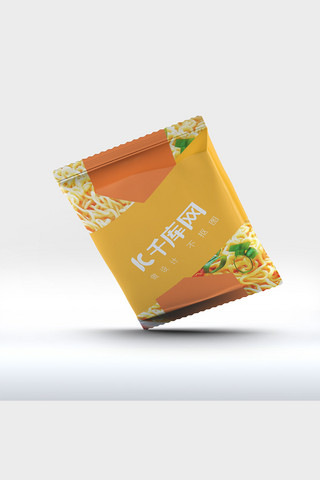 面logo海报模板_食品包装袋模板泡面黄色创意样机