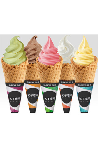 意大利冰淇淋海报模板_logo标签甜筒模板冰淇淋灰色创意样机