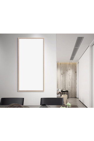白色背景海报素材海报模板_客厅内装饰画画框模型模板素材白色背景墙创意样机