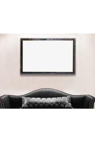 画框展示样机海报模板_客厅装饰模板画框展示白色简约样机