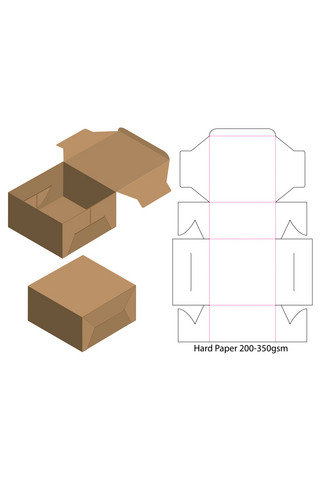 硬壳纸快递包装盒模板展示咖啡色简约样机