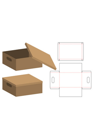包装礼盒盒样机海报模板_储物纸包装盒模板展示咖啡色简约样机