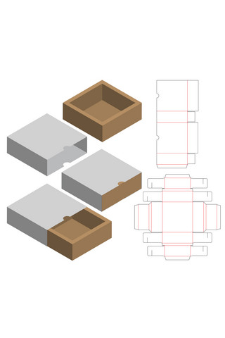 抽拉式包装盒模板展示白色简约样机