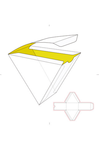 饮料包装海报模板_三角形包装设计盒模板展示白色简约样机