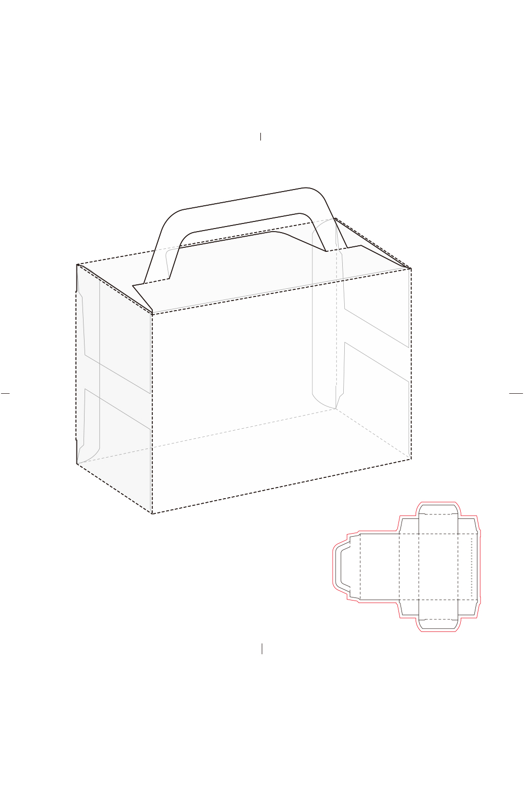 手提刀模包装盒设计模板展示白色简约样机图片