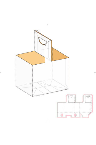 手提刀模图包装盒模板展示白色创意风格样机