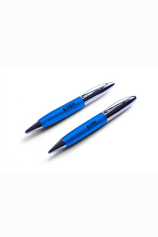 圆珠笔品牌设计模板展示蓝色高挡样机