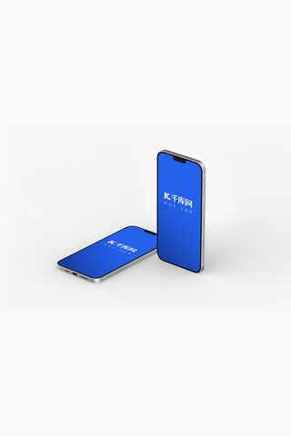 iPhone12样机12样机智能手机设计图模板展示蓝色简约样机