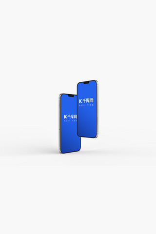 iPhone12样机12样机智能手机设计模板展示蓝色简约风格样机