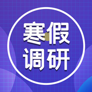 寒假调研圆紫色渐变公众号次图