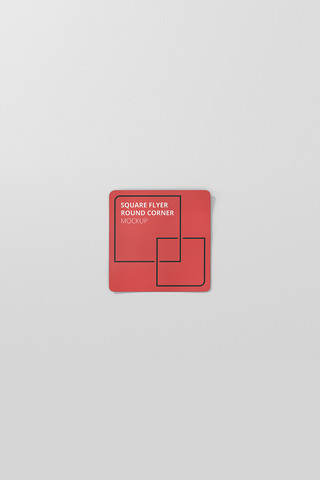 方形卡片海报模板_方形卡片红色简约样机