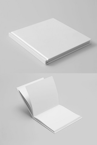 方型画册白色简洁大气样机