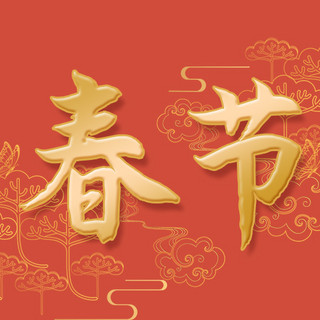 春节花纹红色中国风公众号次图