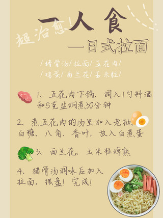 菜谱食物黄色简约可爱小红书封面图