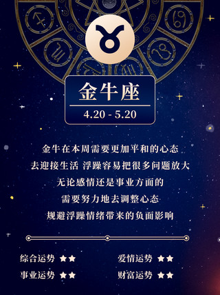 金牛座星座运势蓝色科技小红书