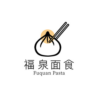 餐饮logo海报模板_Logo包子黑色简约新中式文章配图