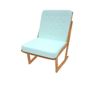 软垫沙发海报模板_仿真实木软垫靠椅
