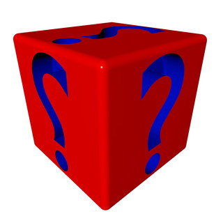 红蓝撞色问号筛子3D立体C4D符号