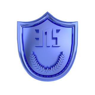 315C4D蓝色金属质感立体盾牌