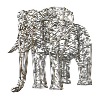 科技金属抽象大象泰国旅游素材结晶大象