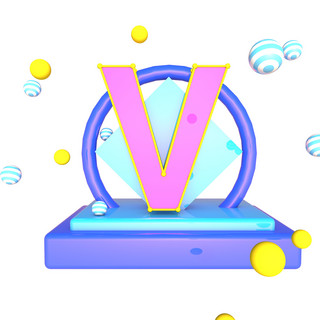 v海报模板_蓝色 英文字母V