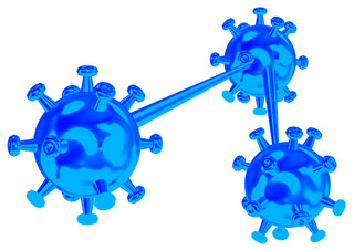 细胞海报模板_细菌细胞蓝色空间科技球