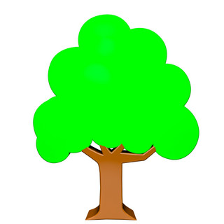 爱护树木海报模板_C4D立体绿色树木