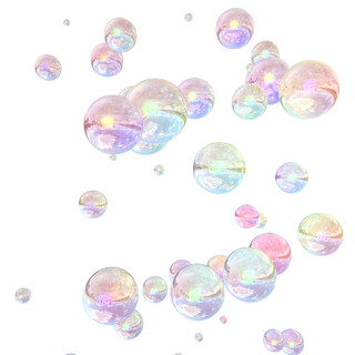 碎片漂浮海报模板_C4D渐变金属玻璃质感立体漂浮泡泡装饰