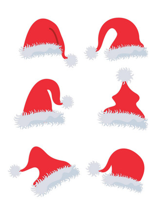 圣诞节元素海报模板_圣诞节元素之卡通可爱简约圣诞帽