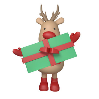 鹿圣诞海报模板_圣诞节圣诞鹿圣诞礼物立体免费下载