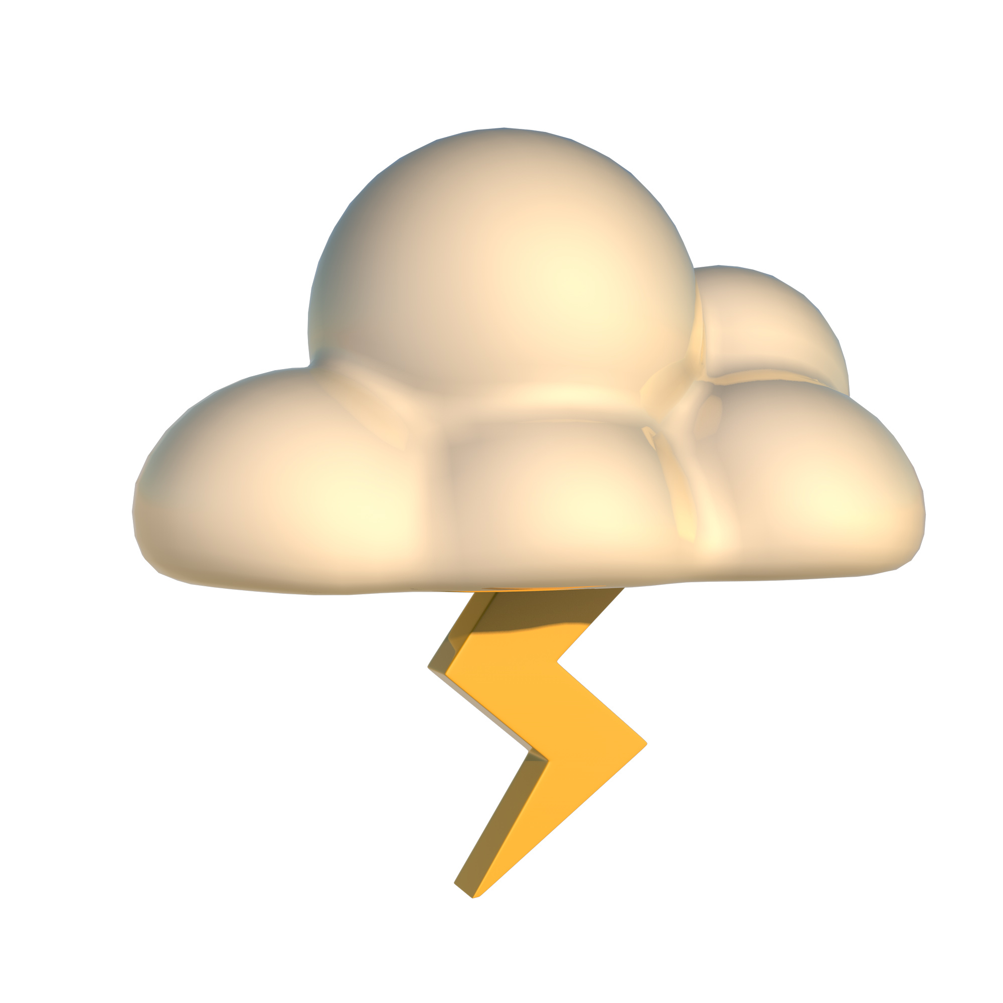 C4D风格闪电天气云PNG图片