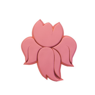 女王节粉海报模板_C4D女王节粉色立体花朵