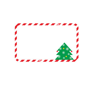 圣诞节圣诞树雪花卡通矢量边框