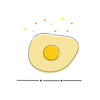 美食图标海报模板_MBE图标元素之卡通可爱美食荷包蛋