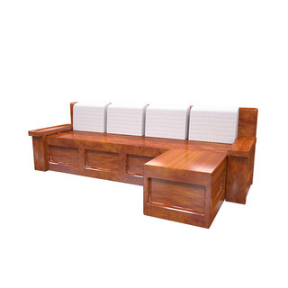 3D仿真古典实木沙发